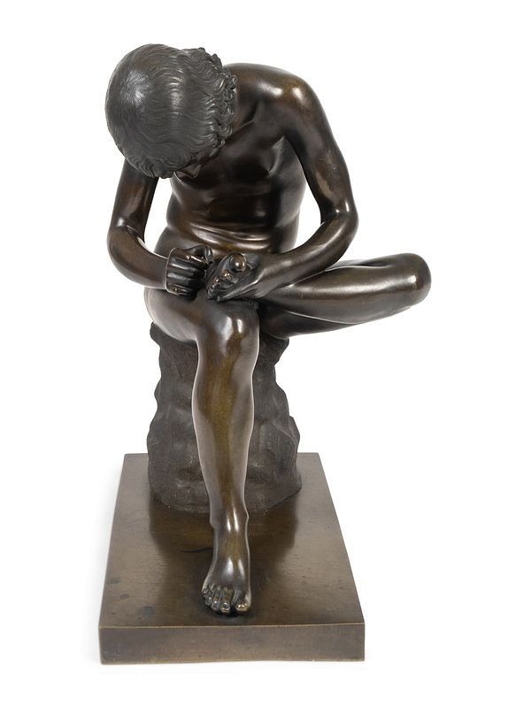 Appraisal: A Continental Bronze Figure of Spinario After the Antique Height