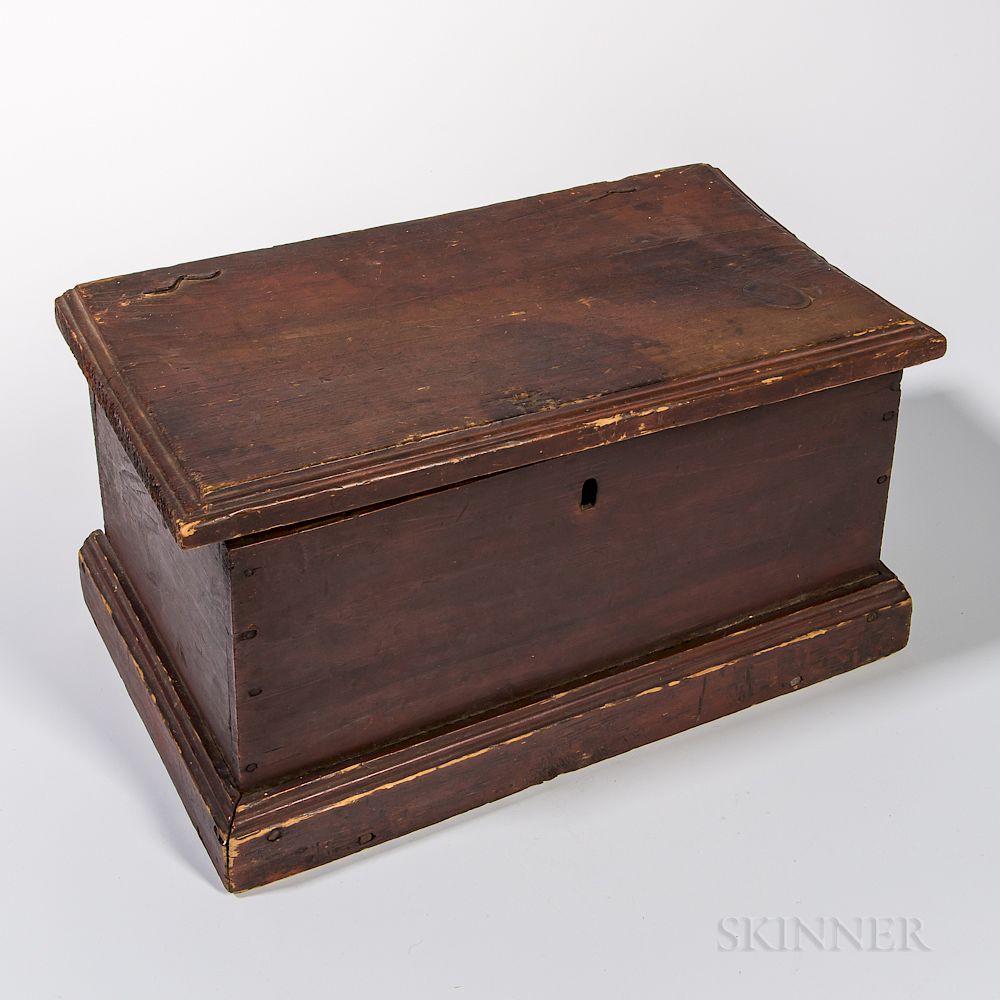 Appraisal: Miniature Red-painted Chest Miniature Red-painted Chest America th century the