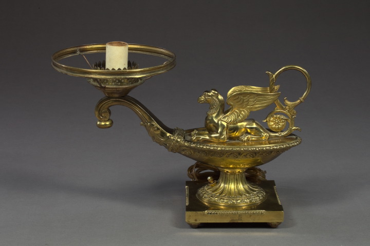 Appraisal: Good George V Weighted Gilt-Brass Student Lamp in the Regency