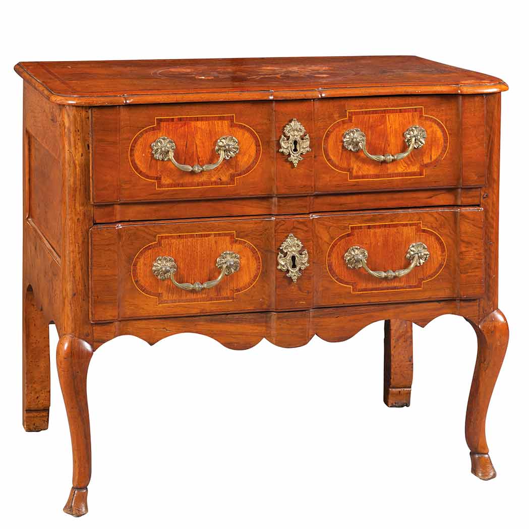 Appraisal: Continental Rococo Rosewood and Tulipwood Commode th Century and later