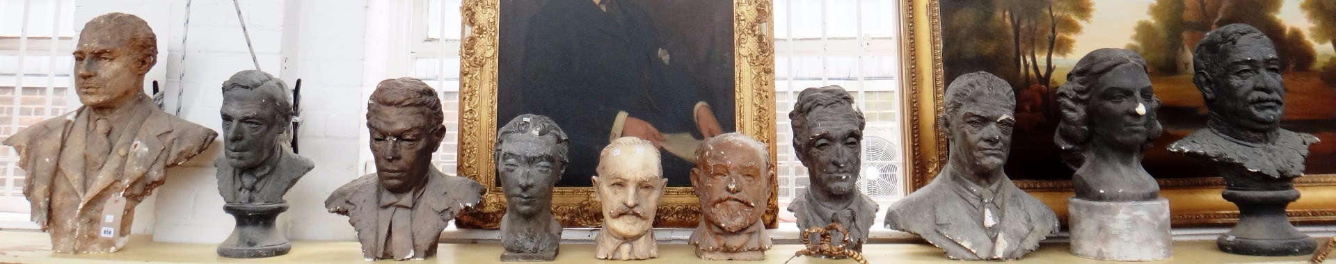 Appraisal: Maurice Lambert - ten plaster pottery busts depicting historical figures