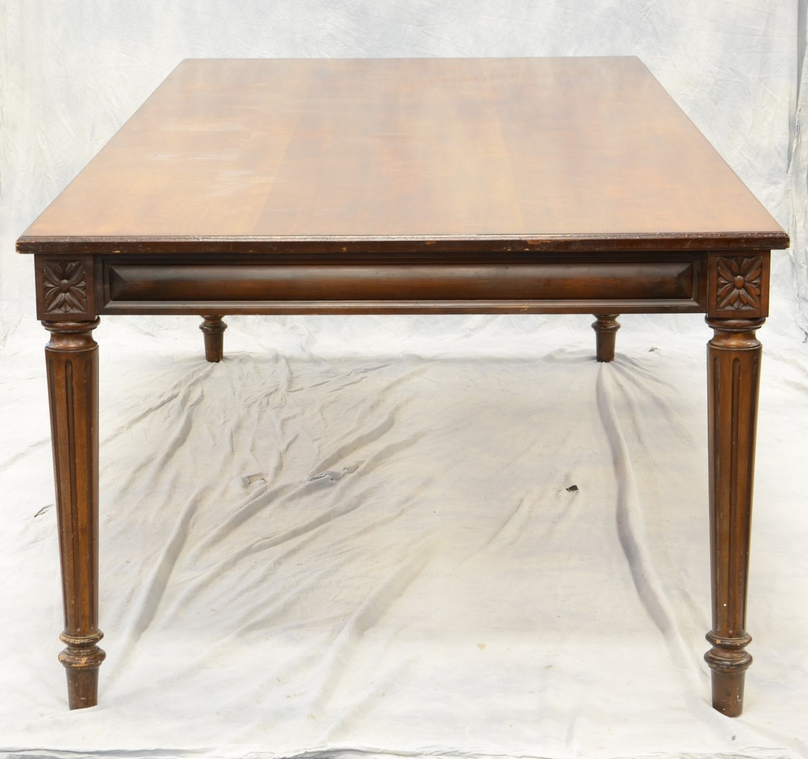 Appraisal: Louis XVI style walnut finished dining or conference table