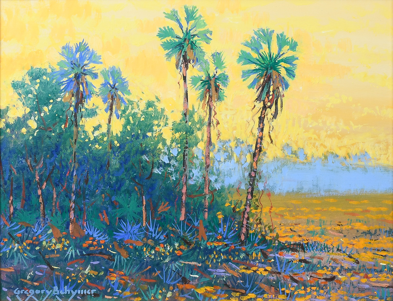 Appraisal: BEHYMER Gregory Lee American b Sunny Landscape with Palms Florida