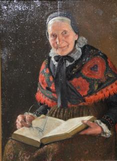 Appraisal: Richard Nitsch - oil on board woman reading a book