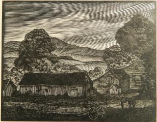 Appraisal: Channing Smith block print Channing Smith American - - ''Vermont