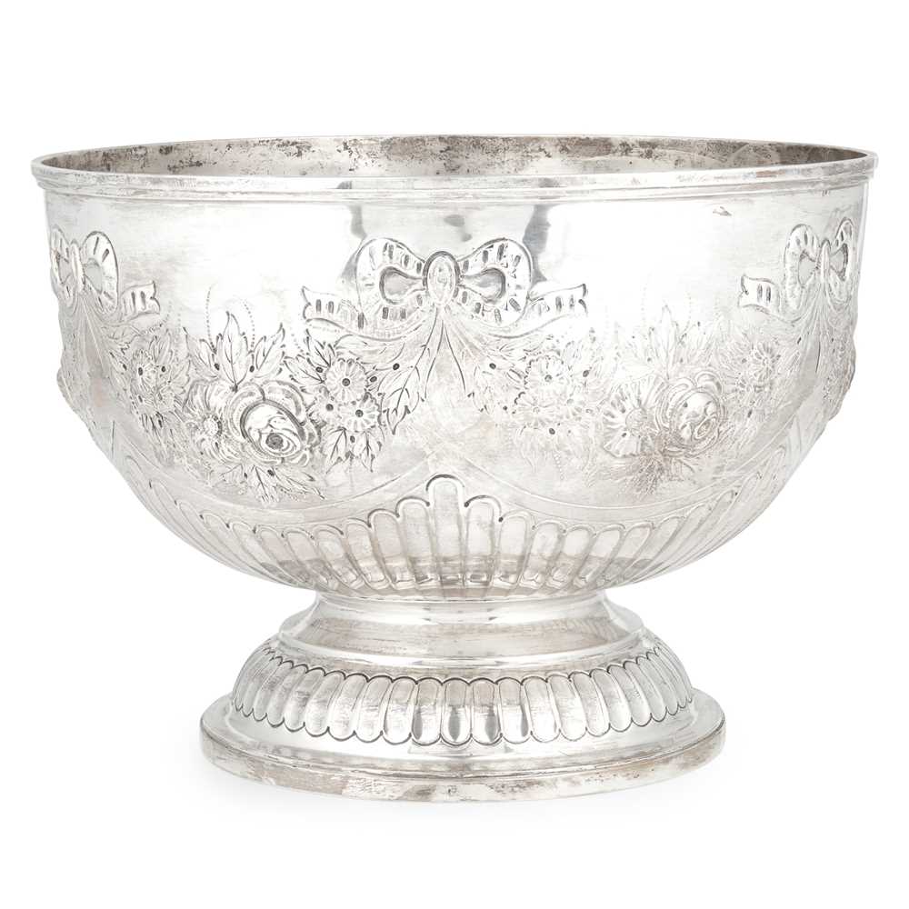 Appraisal: A LATE VICTORIAN PUNCH BOWL Thomas Hayes Birmingham the demi-fluted