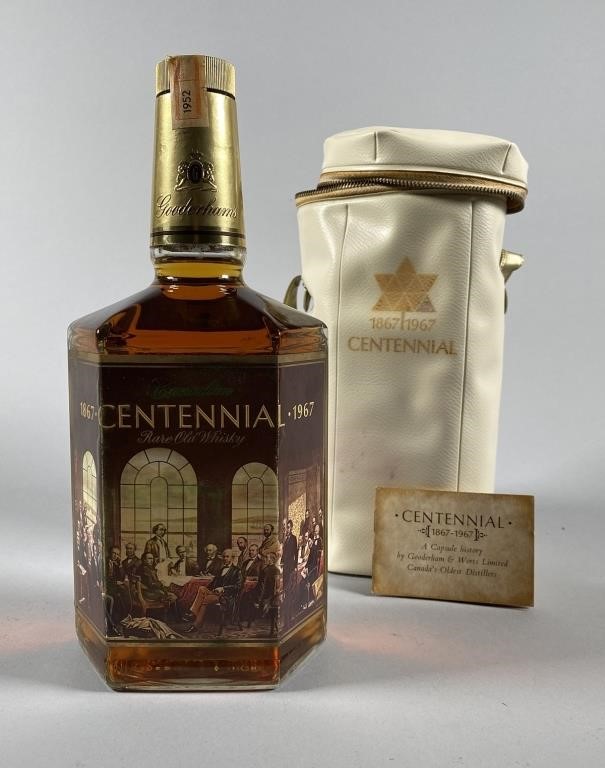 Appraisal: Vintage bottle of Centennial Canadian whiskey tax stamp dated sold