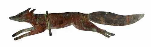 Appraisal: Sheet copper fox weathervane early th c l