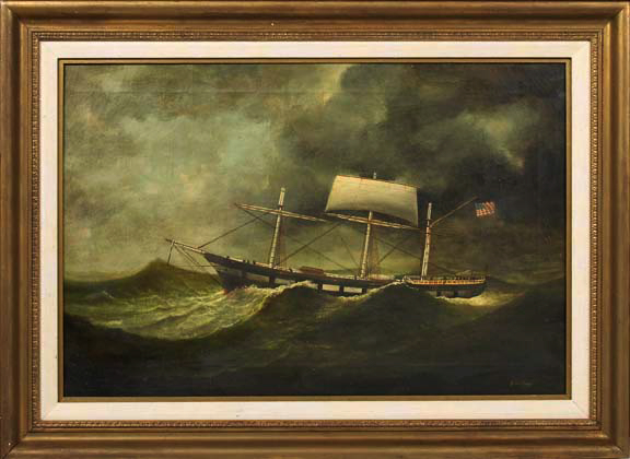 Appraisal: Brian Coole British b American Ship on Choppy Seas oil