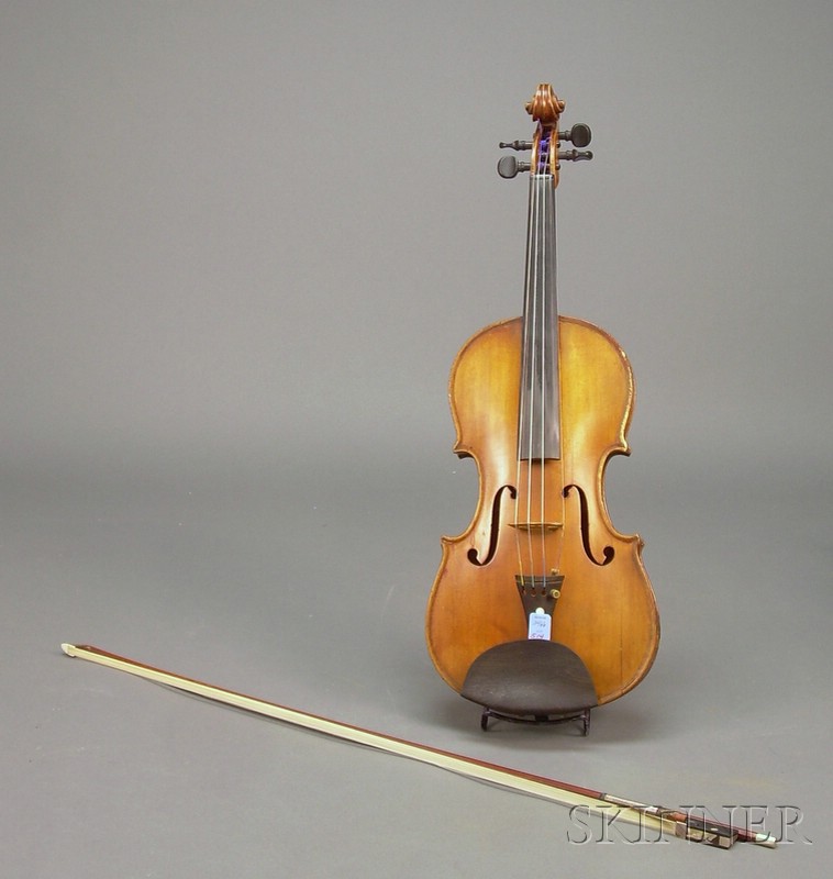 Appraisal: German Violin c unlabeled length of two-piece back in mm