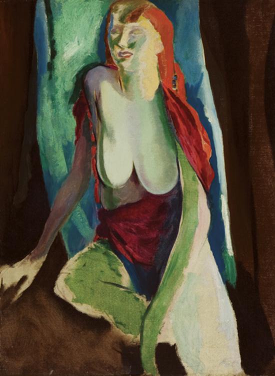 Appraisal: CARLES ARTHUR BEECHER American - Seated Nude c oil on