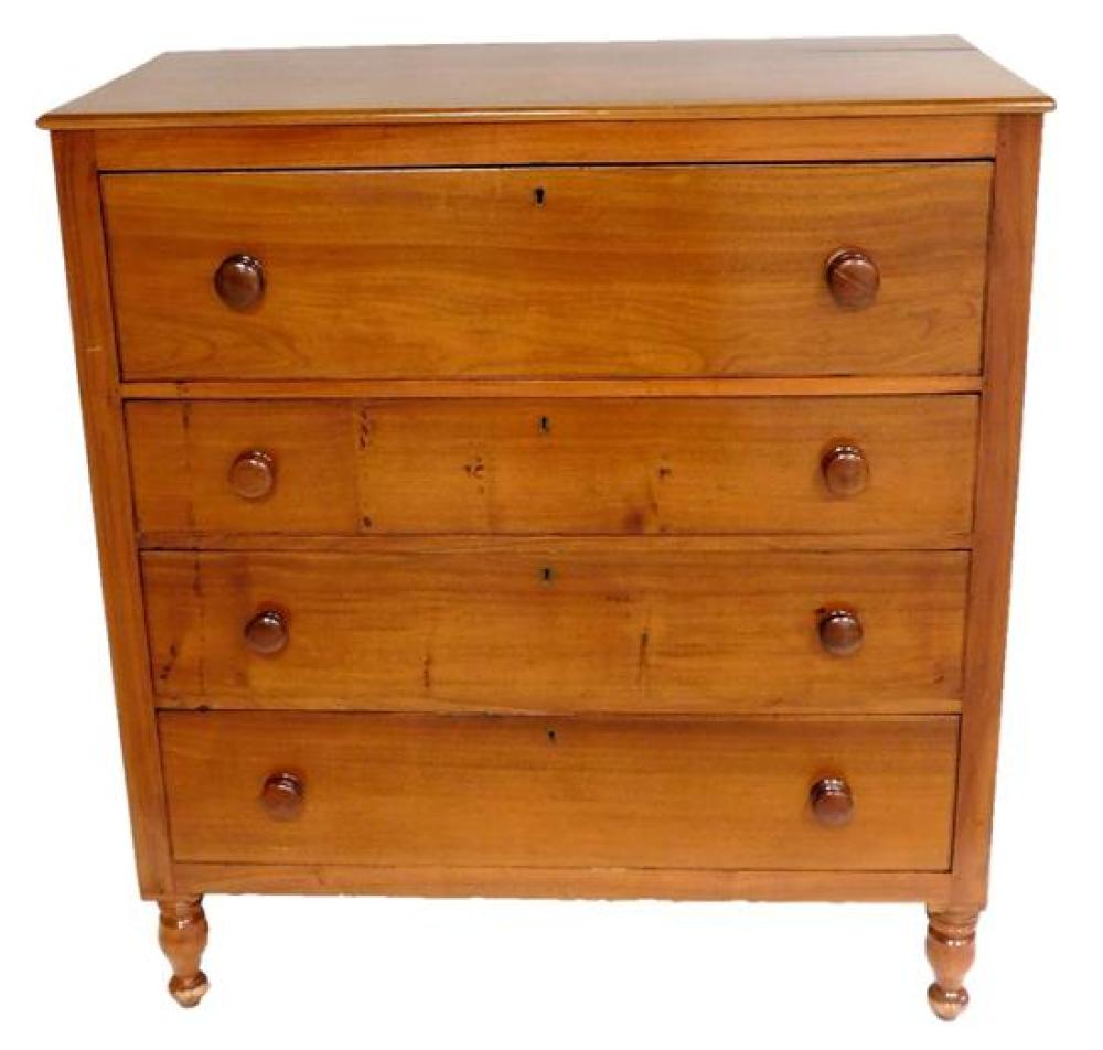 Appraisal: Chest of drawers American th C cherry stained finish large