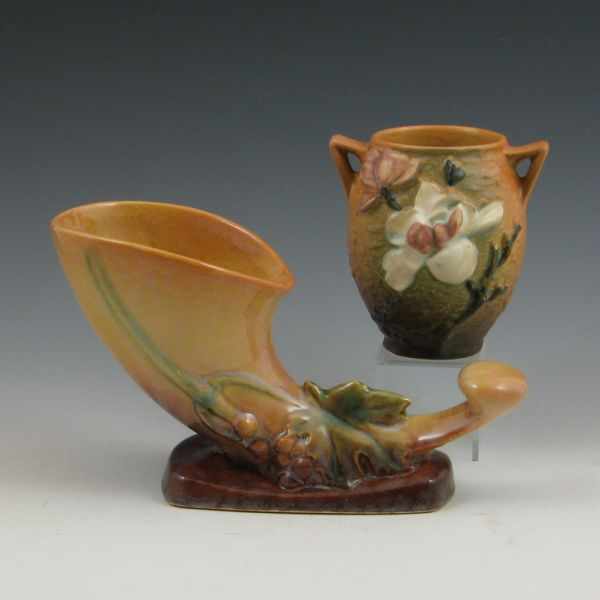 Appraisal: Roseville Wincraft - '' cornucopia and Magnolia - '' vase