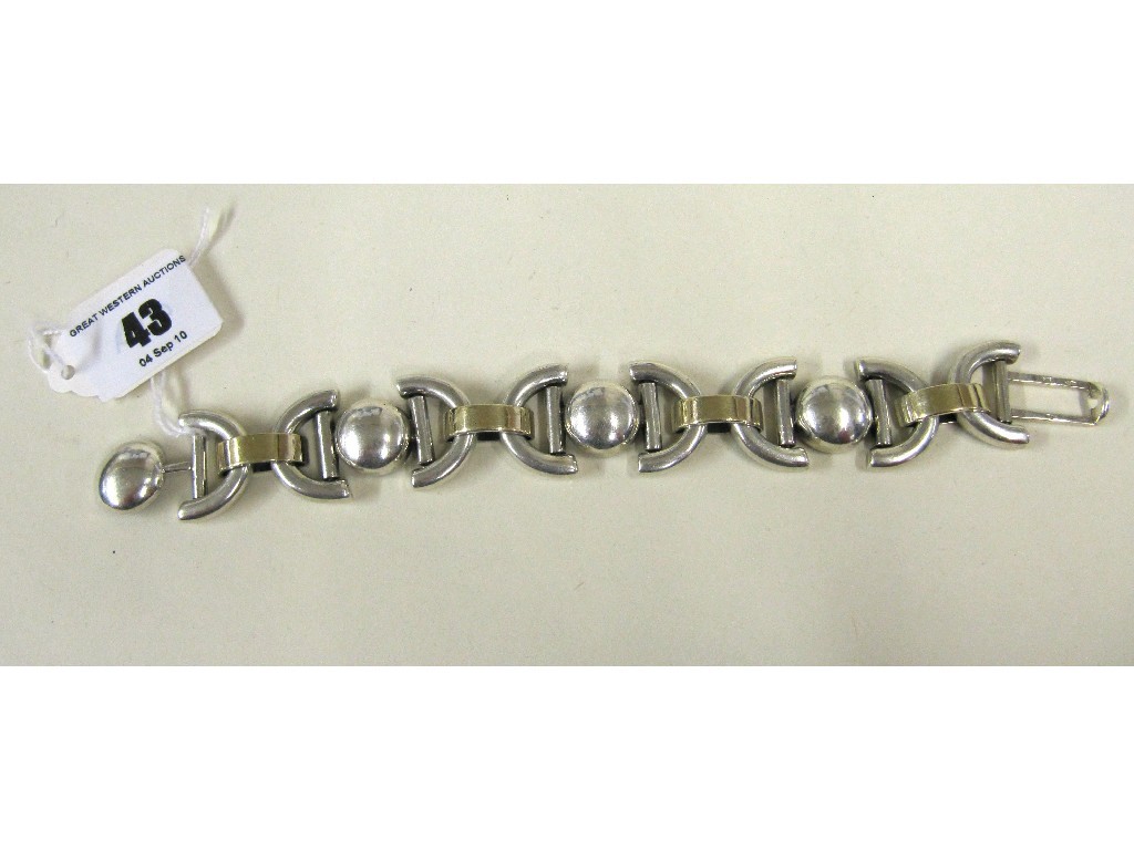 Appraisal: Contemporary silver bracelet