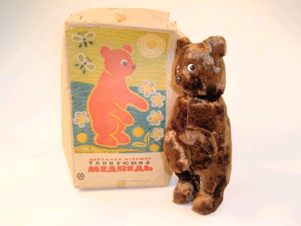 Appraisal: A Russian brown velveteen teddy bear