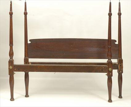 Appraisal: Federal Mahogany Tall-Post Bedstead with Canopy x in