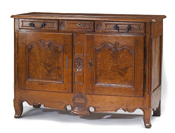 Appraisal: A Louis XV fruitwood and burled elm buffet fourth quarter