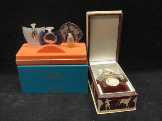 Appraisal: Perfume Bottles Lalique and Guerlain Both boxed and in good