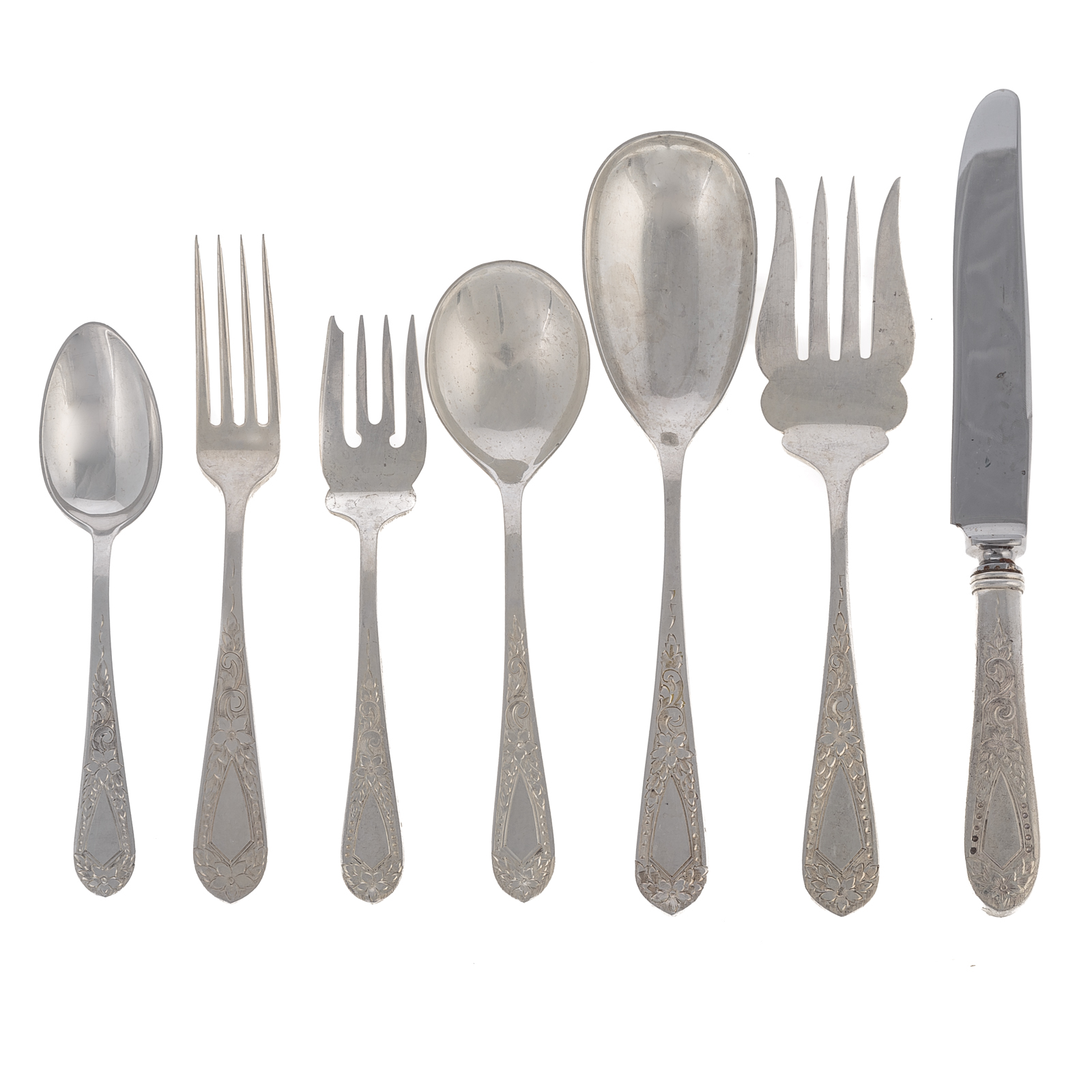 Appraisal: STIEFF STERLING BETSY PATTERSON FLATWARE SERVICE Including eight dinner knives