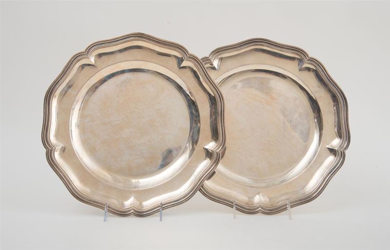 Appraisal: PAIR OF FRENCH SILVER CIRCULAR TRAYS With serpentine-molded rims in