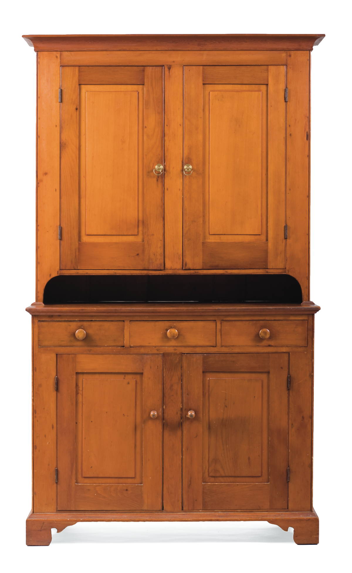 Appraisal: PENNSYLVANIA CHIPPENDALE PINE TWO-PART STEP-BACK CUPBOARD Height inches width inches