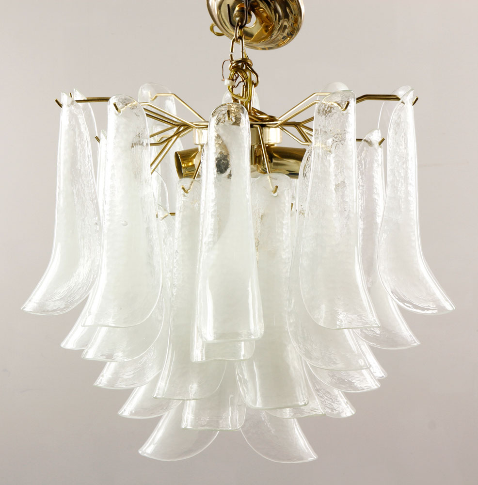 Appraisal: - Italian Murano Lilly Feather Chandelier Italian Murano Lilly Feather