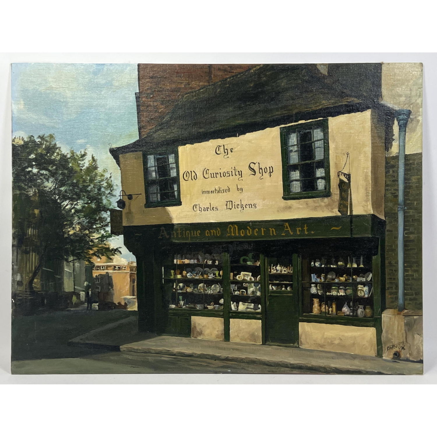 Appraisal: Bartusch Painting on Board The Old Curiosity Shop Painted on