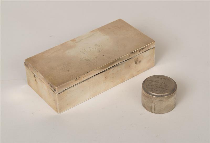 Appraisal: AMERICAN MONOGRAMMED SILVER CIGARETTE BOX MADE FOR TIFFANY CO AND