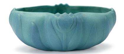 Appraisal: VAN BRIGGLE 'Tulip' centerpiece bowl Long rounded rectangular bowl with