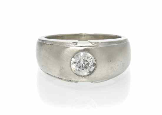 Appraisal: A Karat White Gold Diamond Ring containing one old European