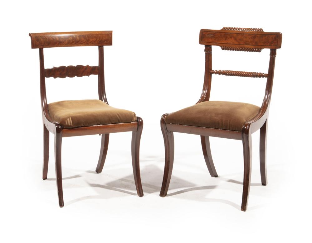 Appraisal: Two American Classical Mahogany Side Chairs early th c associated