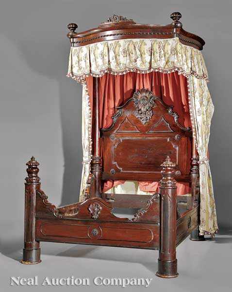 Appraisal: An American Rococo Carved Rosewood and Rosewood-Grained Bedroom Suite mid-