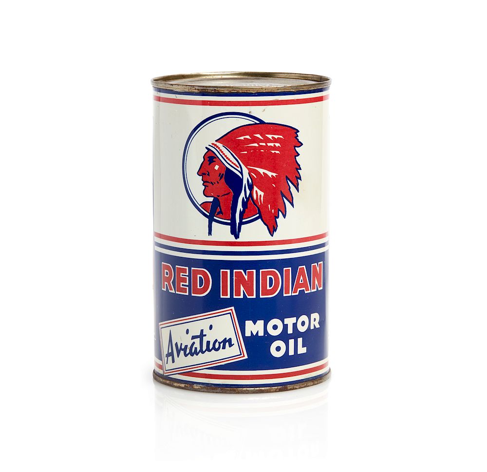 Appraisal: Red Indian Aviation Motor Oil Can Red Indian Aviation Motor