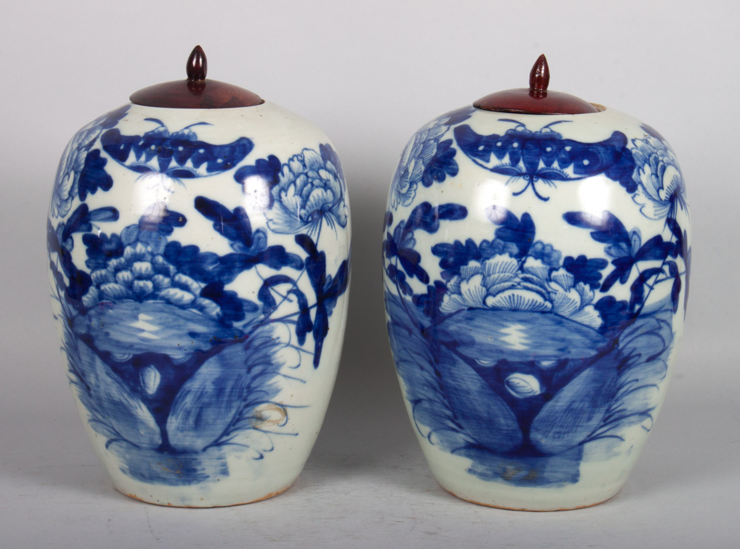 Appraisal: Pair of Chinese Export porcelain melon jars second half- th