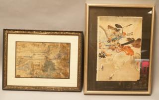 Appraisal: pc Japanese Wood Block Prints Samurai Landscape pc Japanese Wood