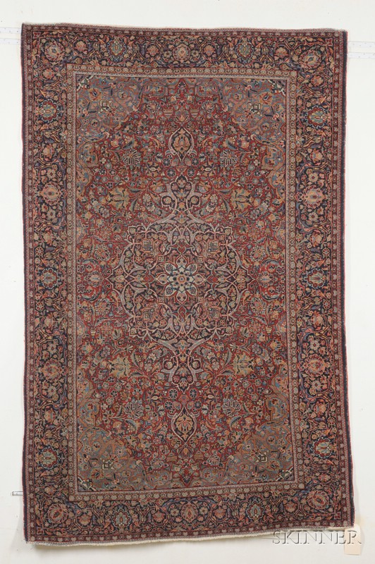 Appraisal: Kashan Rug Central Persia early th century minor end fraying