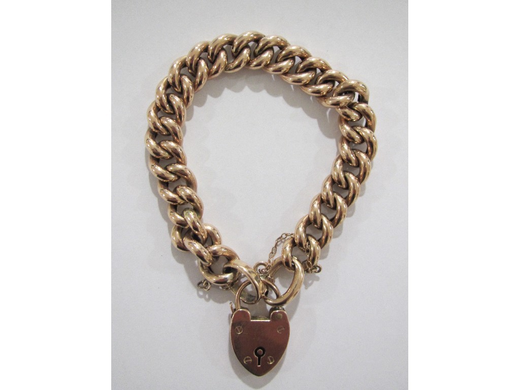 Appraisal: Victorian ct rose gold curb link bracelet complete with padlock