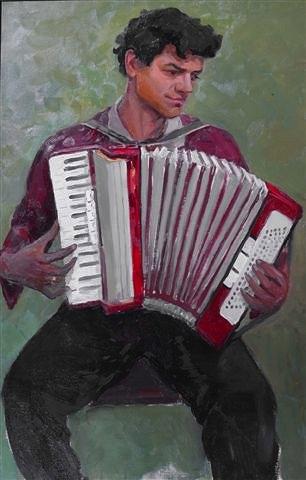 Appraisal: TH CENTURY CONTINENTAL SCHOOL'The Accordion Player' indistinctly signed and dated