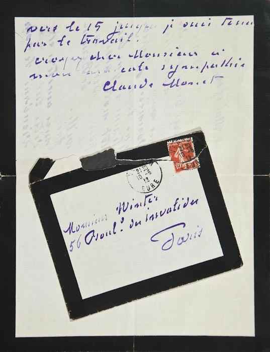 Appraisal: Monet Claude French impressionist painter - Autograph Letter signed to