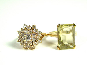 Appraisal: A ct gold citrine dress ring Also a k gold