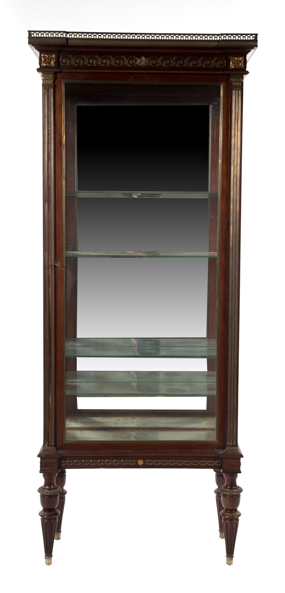 Appraisal: French Empire style mahogany curio cabinet first quarter- th century