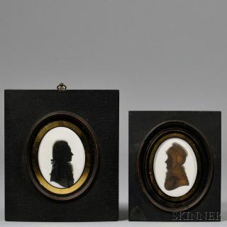 Appraisal: English School Late th Early th Century Silhouette Portraits of