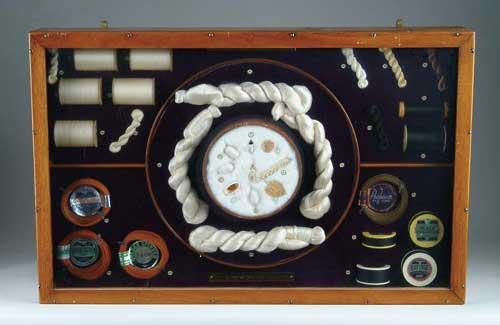 Appraisal: CASED DISPLAY FISHING LINE AND SILK PRODUCTION The Mason s