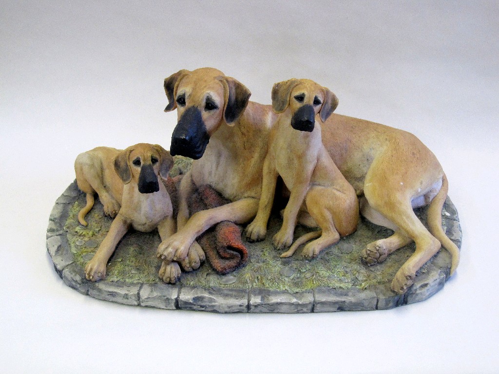 Appraisal: Large Border Fine Arts figure group 'Great Dane and Pups