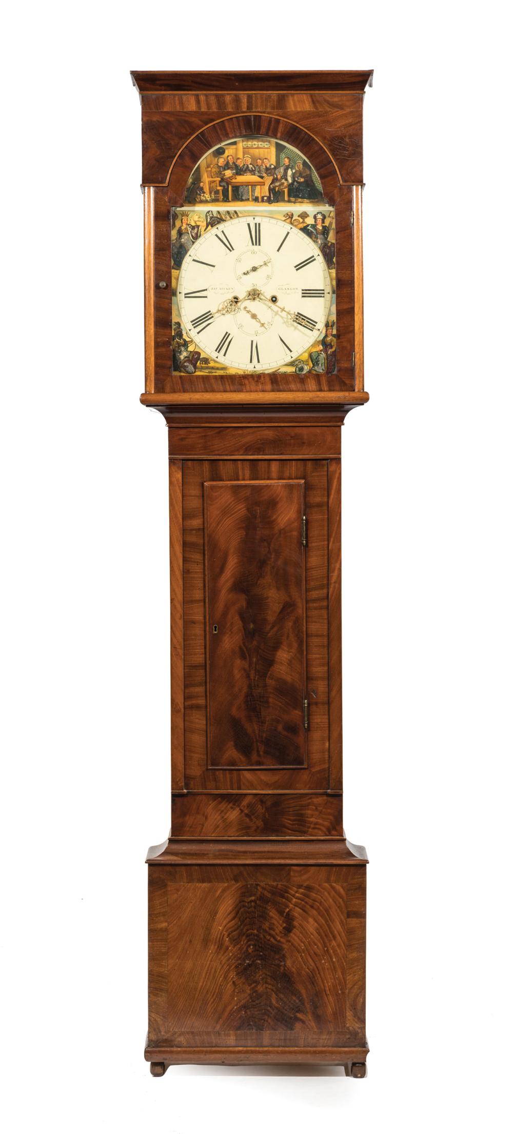 Appraisal: Scottish Mahogany Tall Case Clock th c dial signed Jas