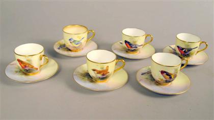 Appraisal: Royal Worcester porcelain ornithological demitasse set first half th century