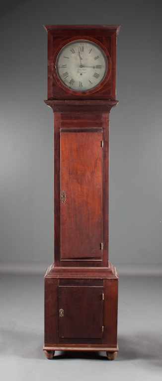 Appraisal: American Classical Revival stringer inlaid mahogany tall-case clock works signed