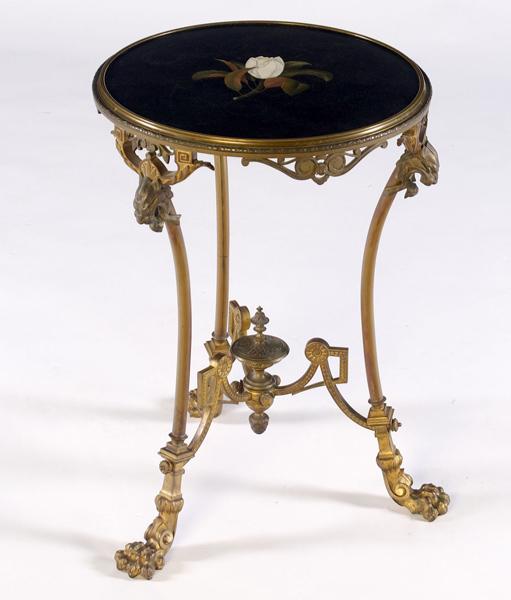 Appraisal: NEO-CLASSICAL Campaign table with paw feet and pietra dura top