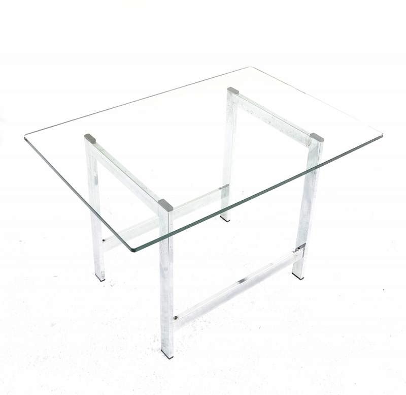 Appraisal: Chrome and Glass End Table Chrome and glass end table