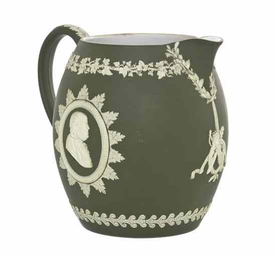 Appraisal: A Wedgwood Jasperware Pitcher th th century having a green